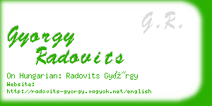 gyorgy radovits business card